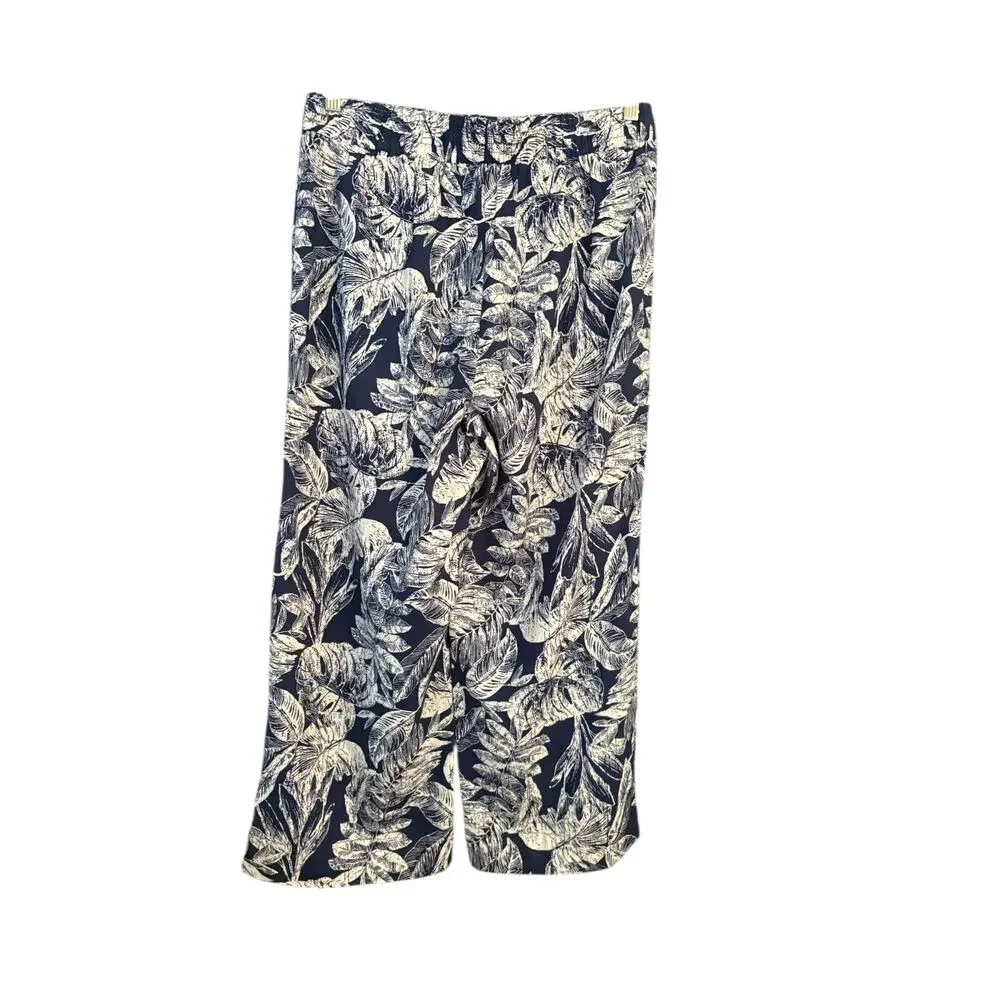 Panama Jack Beachy Tropical Pants Coastal Linen Blend Flowy Airy XL Botanical